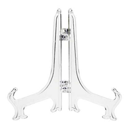 Juvale Mini Clear Acrylic Easel Stands - 24-Pack, 5.3-Inch, Clear Plastic - Mini Easel Sign Stand & Greeting & Place Card Display - Tabletop Photo Holders & Plate Holders
