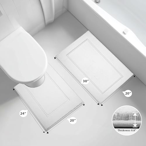 anllugs Bathroom Rugs U-Shaped, 20" x 24" Soft Bath Rugs, White - color: White, size: 20" X 24"