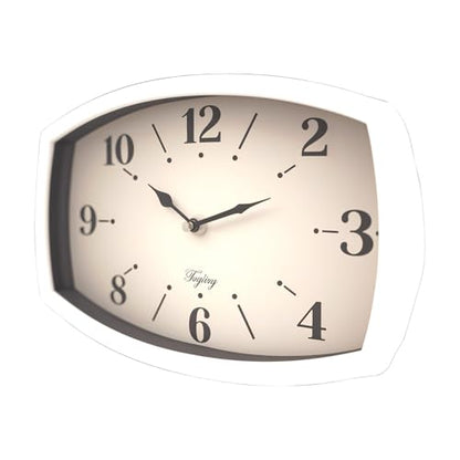 Small Wall Clock Silent Retro Rectangular Clock White Rectangle - color: White