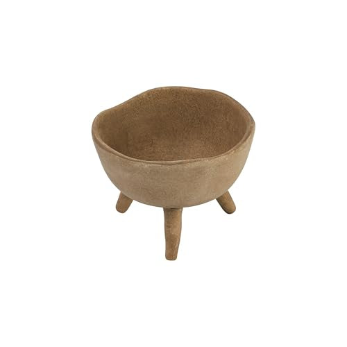 Creative Co-Op Boho Terracotta Footed Planter with Organic Edge, Matte Taupe - color: Matte Taupe, size: 4"