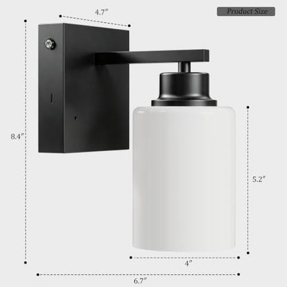 Wireless Battery Operated Wall Sconce Set of Two, Modern White Glass, Black | Dimmable, Easy Install Rechargeable Wall Lights with Timer Remote for Living Room Bedroom, Emergency 3000K - color: Black(White Lampshades)