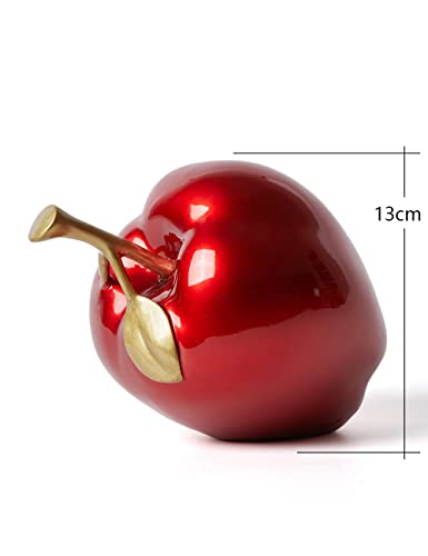 Apple Statue Fruit Sculpture Modern Decor Home Gift 7.0 Inch - color: Red