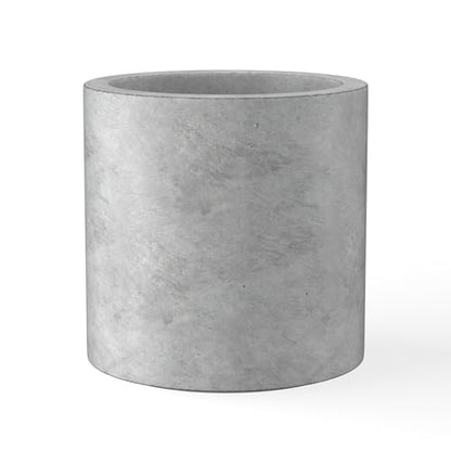 Kante Large Round Cylinder Pale Gray Concrete Planter 15.8" Tall, Outdoor - color: Natural Concrete, size: 15.7" Dia