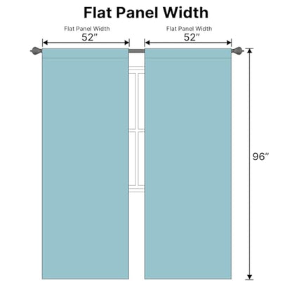 H.VERSAILTEX Blackout Curtains Thermal Insulated Window Treatment Panels Room Darkening Blackout Drapes for Living Room Back Tab/Rod Pocket Bedroom Draperies, 52 x 96 Inch, Aqua, 2 Panels - color: Aqua, size: 52"W x 96"L (Pack of 2)