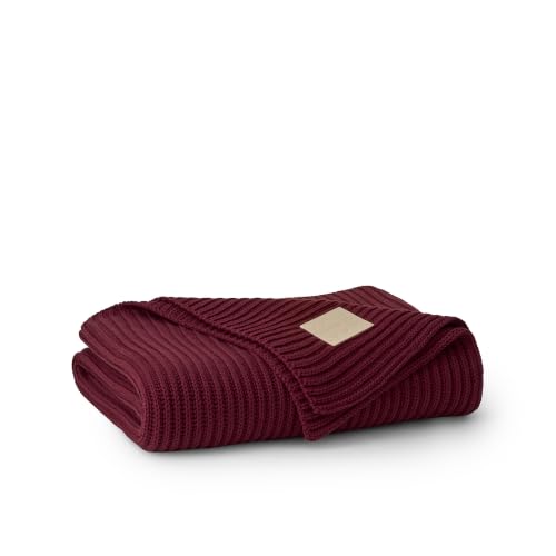 BOLL & BRANCH Sunday Throw Blanket - 70" x 45" - Holly - 100% Organic Luxury Cotton Brand