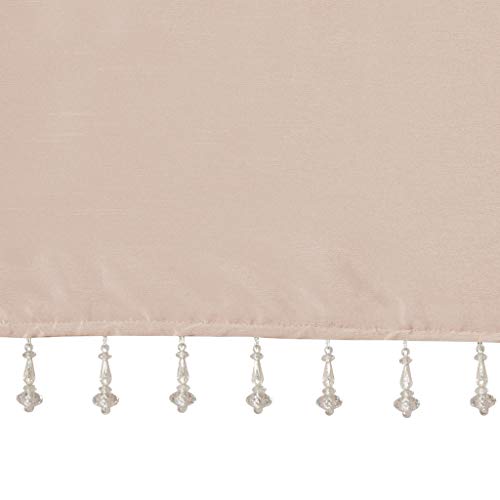 Madison Park Faux Silk Valances for Windows with Beads, 50x26 Blush - color: Blush, size: 50"W x 26"L (Pack of 1), style: Valance