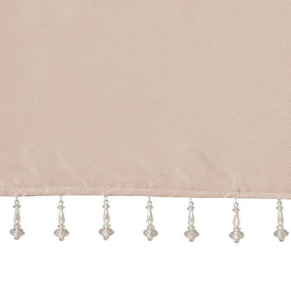 Madison Park Faux Silk Valances for Windows with Beads, 50x26 Blush - color: Blush, size: 50"W x 26"L (Pack of 1), style: Valance