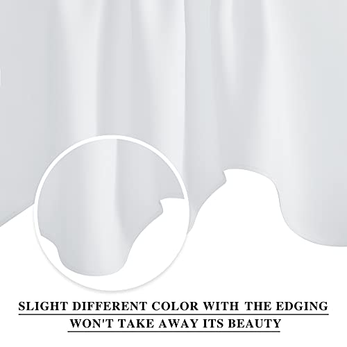 NICETOWN 2 Panels Royal Purple Kitchen Valances for Windows, 42W x 18L - color: Pure White, size: 42"W x 18"L (Pack of 2)