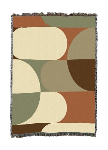 Pure Country Weavers Bauhaus Sandy Waves Blanket - Mid Century Modern - Gift Tapestry Throw Woven from Cotton - Made in The USA (50X60) - color: Bauhaus Sandy Waves, size: 50X60