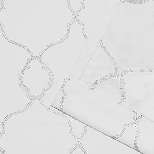 EXCLUSIVE HOME Belmont Embroidered Room Darkening Blackout Grommet Top Curtain Panel Pair, 52"x84", Winter - color: Winter, size: 52"W x 84"L (Pack of 2)