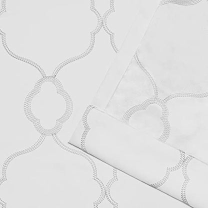 EXCLUSIVE HOME Belmont Embroidered Room Darkening Blackout Grommet Top Curtain Panel Pair, 52"x84", Winter - color: Winter, size: 52"W x 84"L (Pack of 2)