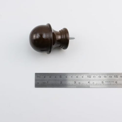 T Tulead Wooden Curtain Rod Finials Drapery Rod Brackets, Brown, 4PCS - color: Brown-4pcs