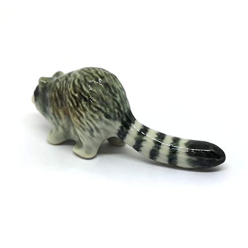Handmade Ceramic Raccoon Figurine, Woodland Shelf Decor