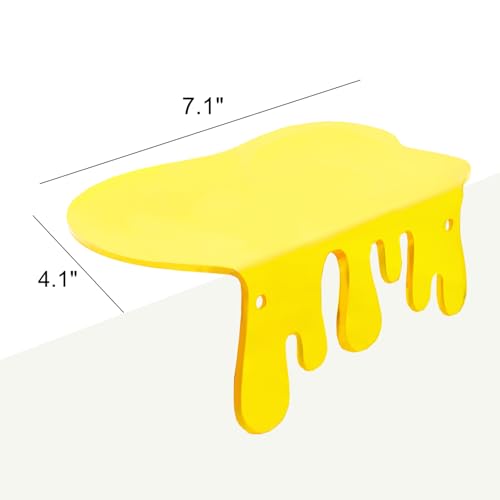 SetGame 2-Pack Small Acrylic Shelves, 7 Inch Floating Shelves, Yellow - color: Yellow, size: 7 Inch