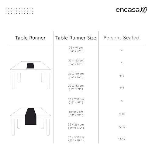 Encasa XO Table Runner, Cotton Canvas Dining Runner 13"x72" - color: Ice Blue, size: 13x72 in