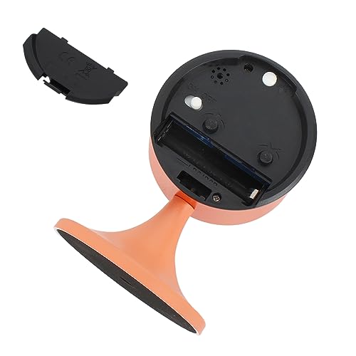 3" Round Quartz Analog Metal Alarm Clock Silent Non Ticking Desk Clock | Small Bedside Table Clock with Stand Bedroom Home Office Battery Operated (batteries not included) - color: Orange