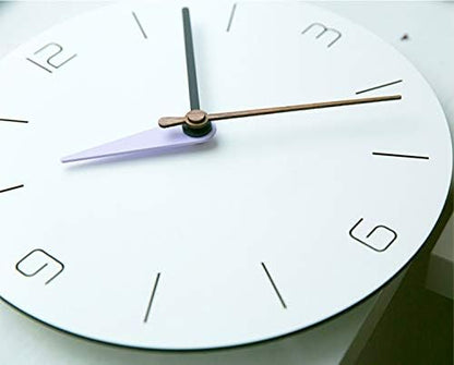 Stephanie Imports Modern Minimalist White & Pastel Purple Silent Wall Clock - color: White & Pastel Purple