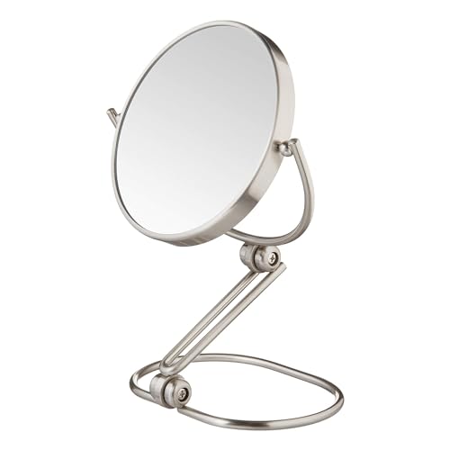 JERDON 5.5" Tabletop Makeup Mirror - 10X Magnification - Nickel - MC450N - size: 1"L x 5.8"W