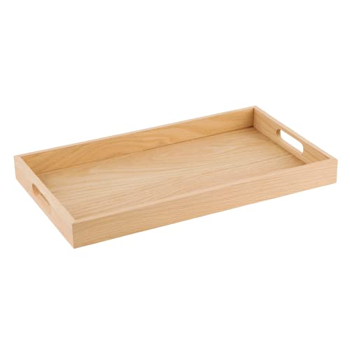 Hammont Montessori Wooden Serving Trays - 5 Piece Set, Brown Oak Wood, Decorative, Convenient, Versatile, Easy to Clean - size: Premium Oak Set