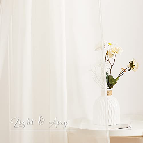 NICETOWN Beige Window Scarf Valances, Voile Fabric Canopy Curtains for Draping, Party Scarf Curtains for Birthday/Revelry, Light Beige, W60 x L216, 2 Panels - color: Light Beige