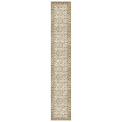 SIILOOM 2x12 Washable Runner Rug Non Slip Soft Area Rug for Hallway Kitchen - color: Beige/Brown, size: 2' x 12' (Runner)