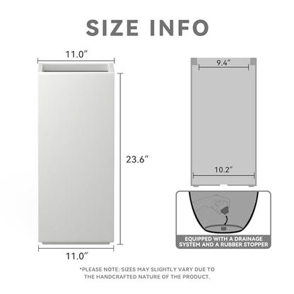 Kante Accent Column Square White Concrete Planter 23.6" H, Outdoor - color: Pure White, size: 23.6" H