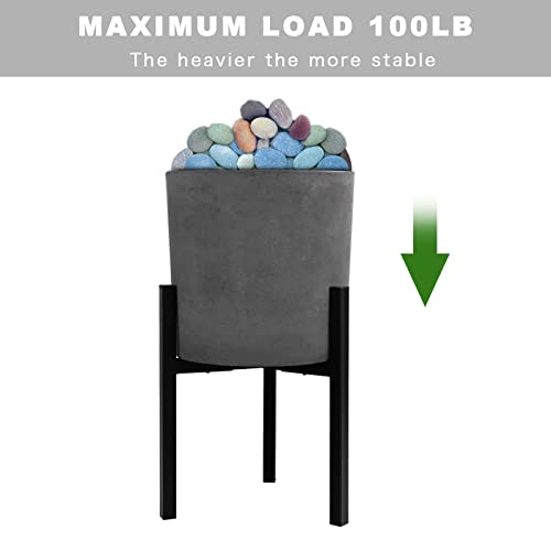 2 Pack Adjustable Plant Stand, Metal Planter Stands Indoor Outdoor, Mid Century Modern Plant Holder, Fit 8 10 12 inch Pots, Black (Pot & Plant Not Included) - color: Black