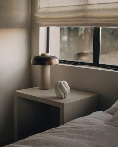 LAWA Swirl Candle — Handmade Sculptural Soy Pillar Candle for Coffee Table & Shelf Decor, Unscented Aesthetic Home Accent - color: White, size: Small