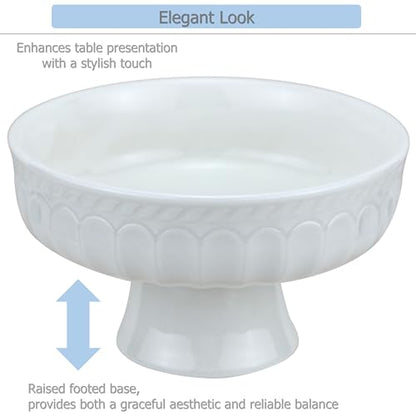 EIKS Ceramic Footed Bowl Display Stand Plate, (Dia. 8-inch) - size: Dia. 8-inch