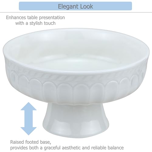 EIKS Ceramic Footed Bowl Display Stand Plate, (Dia. 5-inch) - size: Dia. 5-inch