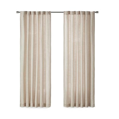 Madison Park Linen Blend Curtain, Thermal Insulated, 1 Panel 50x84 Natural - color: Rod Pocket, Solid Natural, size: 50"W x 84"L (Pack of 1)