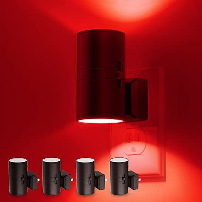 L LOHAS LED Red Night Light, Circadian Night Lights Plug into Wall, 4 Pack - color: Red, size: 4 Pack