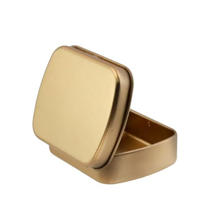 4pcs Rose Gold Empty Hinged Tin Box Metal Tins Storage Box - color: Rose Gold