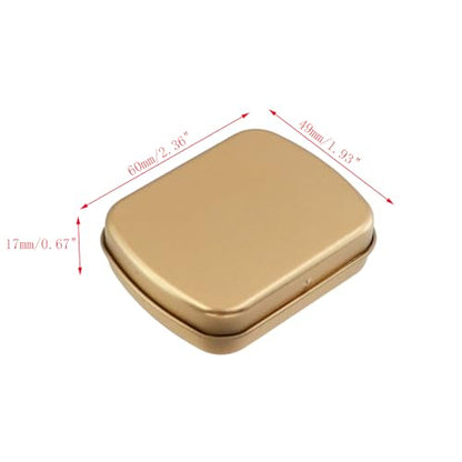 4pcs Rose Gold Empty Hinged Tin Box Metal Tins Storage Box - color: Rose Gold