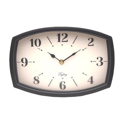 Small Wall Clock Silent Retro Rectangular Clock Black Rectangle - color: Black