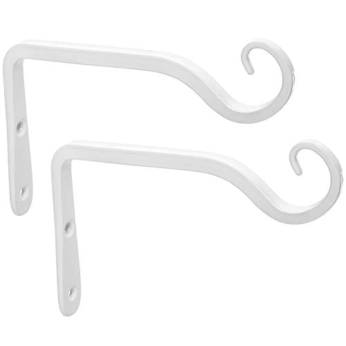 Mkono 6 Inc Plant Hangers, 2 Pack Hanging Plant Brackets Hooks for Wall - color: White, size: 6 Inch