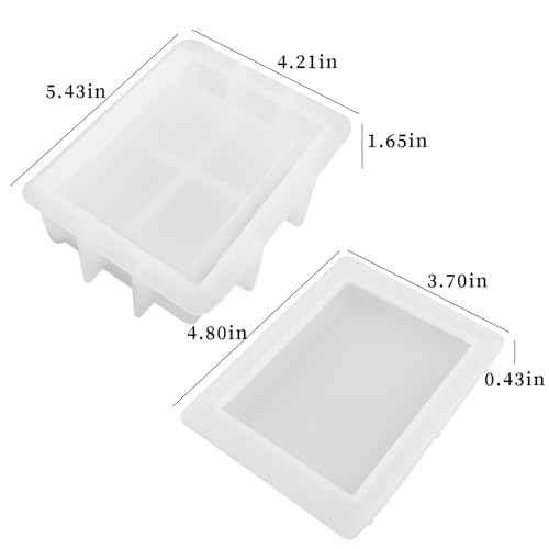 Wehous Resin Box Mold with Lid Book Shape Storage Box Silicone Molds for Epoxy Resin Concrete 3D Candle Holder Jewelry Trinket Container Succulent Plant Pot Mold DIY Art Casting Craft Home Decor