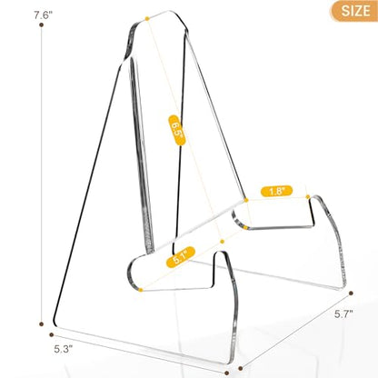 YUXUN Plate Stands for Display, 2 Pack Clear Acrylic Display Stand - size: 7.6 Inch