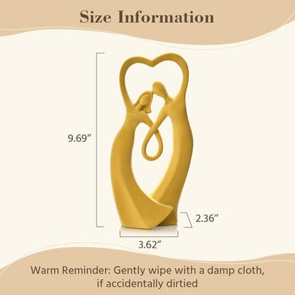 Couple Statue with Soft Flocked Finish, Yellow - color: Couple01-yellow