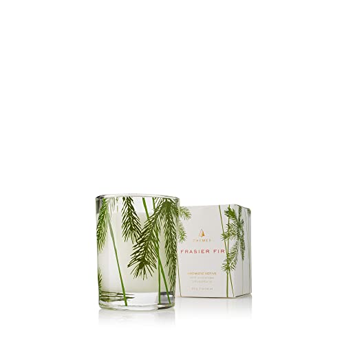 Thymes Frasier Fir Pine Needle Candle – Holiday Candles for Home Scented with Notes of Crisp Siberian Fir, Cedarwood & Sandalwood – Christmas Decor (2 oz) - size: 2 oz