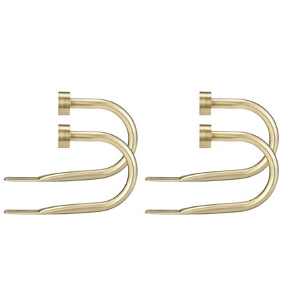 Premium Curtain Holdback, Quality Metal Decorative Curtain Holdbacks with Zinc Alloy Cap Finials,Rust-Proof, Set of 4 Window Curtain Holdbacks,Brass - color: 2pcs- Brass