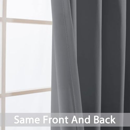 Yakamok Grey Room Darkening Curtains 42x72 inch Gray Grommet-Living Room - color: Grey, size: 42"W x 72"L (Pack of 2)