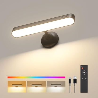 Rechargeable Battery Operated Wall Sconces 7500mAh, Wall Lights for Bedroom - color: Black-1P