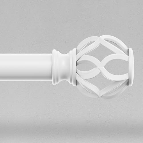 White Curtain Rod 36-122 Inch, 1 Inch Curtain Rods for Windows - color: White, size: 36"-122" (1 Pack)