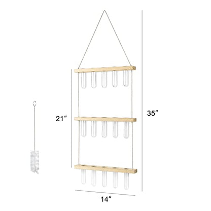 Mkono Plant Propagation Station, 3 Tier Beige Wall Hanging Vase Test Tubes - color: Beige, size: Medium