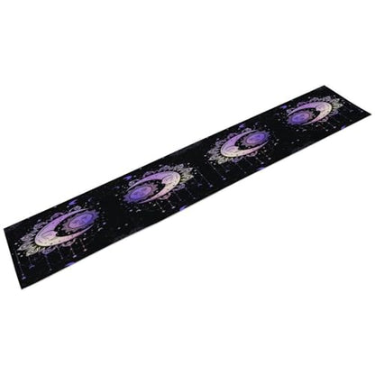 Sun Moon Table Runner, Purple Bohemian Hippie Gradient Sun, Moon and Stars Tarot Constellation Tabletop Restaurant Dining Kitchen Wedding Party 13x36 Inch - color: Moon Style-4, size: W13X L36