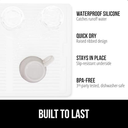GORILLA GRIP Patented BPA-Free Silicone Dish Drying Mat, 18x16, White - color: White, size: 18" x 16", style: Silicone