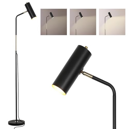 LALISU Floor Lamp, Industrial Floor Lamps for Living Rooms & Bedrooms - color: LED Black