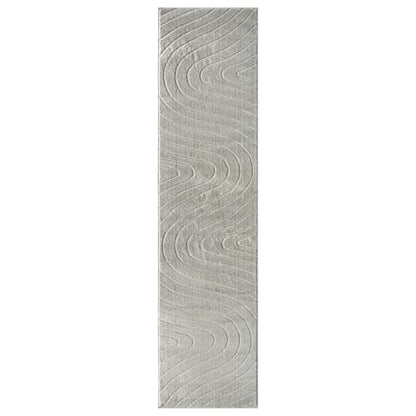 LUXE WEAVERS Modern Geometric Wave Gray 2x8 Area Rug - color: Grey, size: 2' x 8' (Runner)