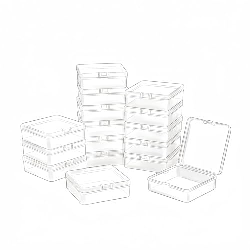 LJY 16 Clear Square Plastic Boxes, 3.3 x 3.3 x 1.1 in for Craft Kits - color: Transparent, size: Single Size (3.3 x 3.3 x 1.1 inch)